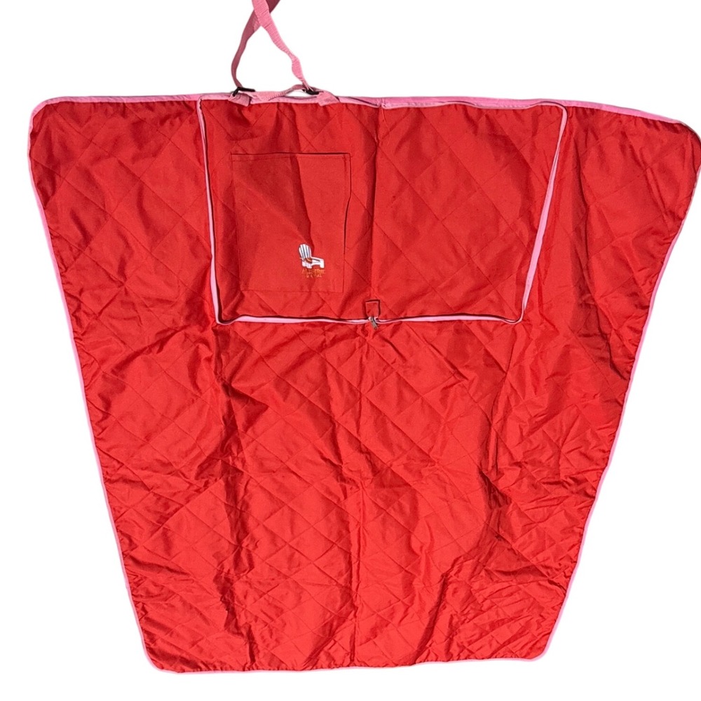 All Weather Blanket Red Quilted Stadium Blanket with Carry Strap
